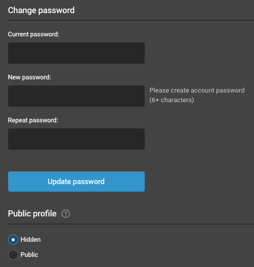 password public profile