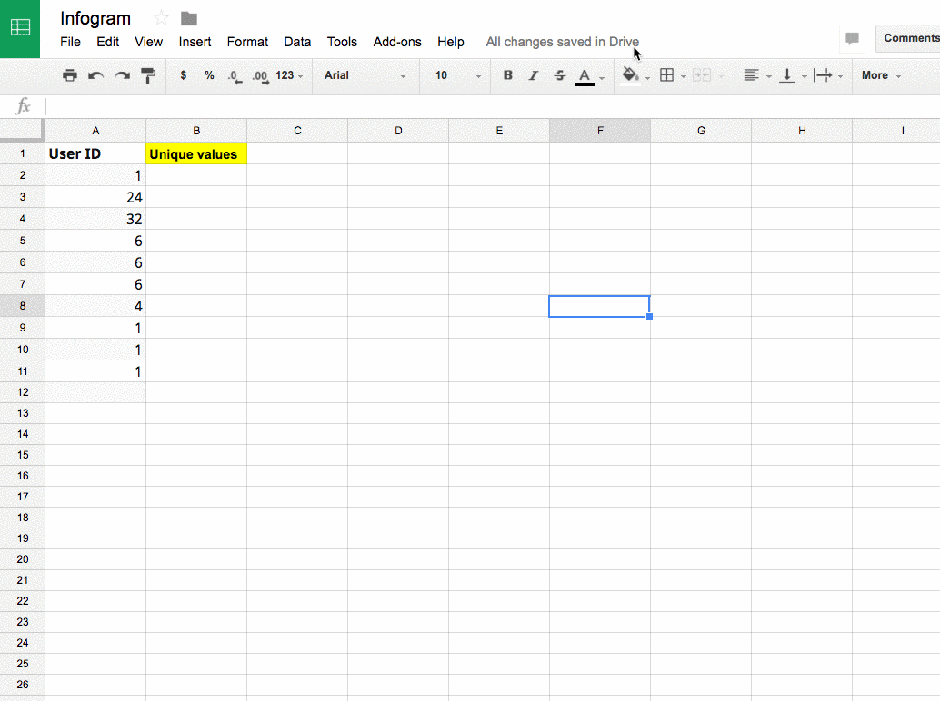google-sheets-unique-function