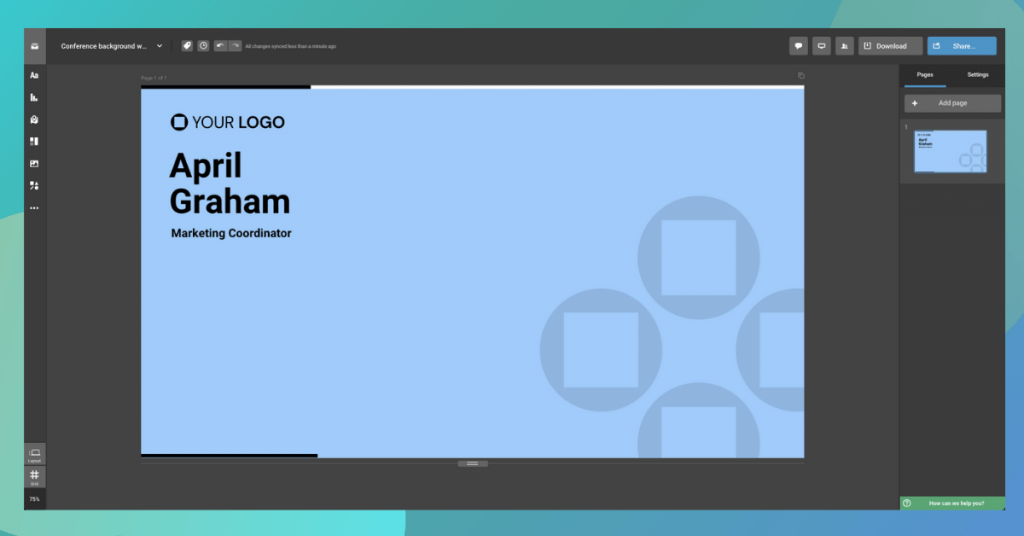 creating zoom backgrounds in infogram editor 6